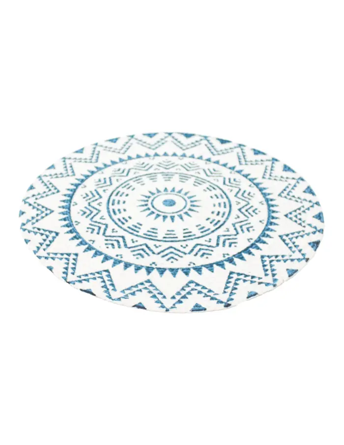 Mantel individual azul con blanco diseño mandalas de 37cm - Image 2