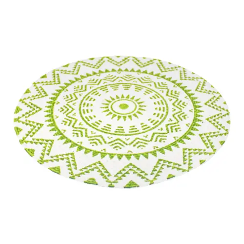 Mantel individual verde con blanco diseño mandalas de 37cm