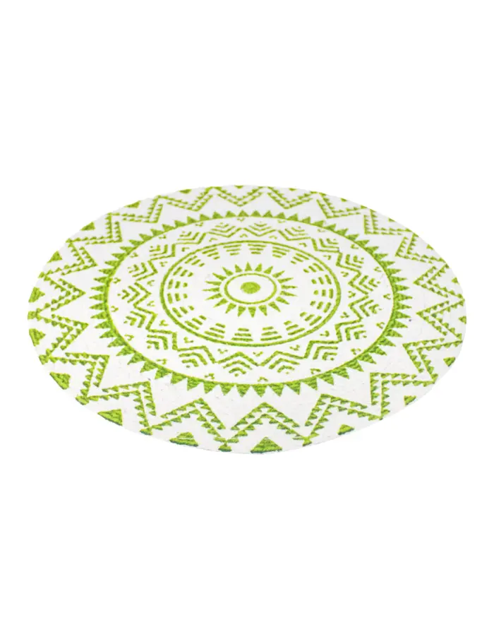 Mantel individual verde con blanco diseño mandalas de 37cm - Image 2