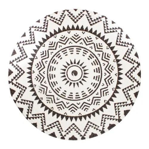 Mantel individual cafe con blanco diseño mandalas de 37cm