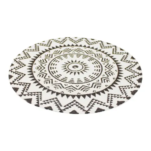 Mantel individual cafe con blanco diseño mandalas de 37cm