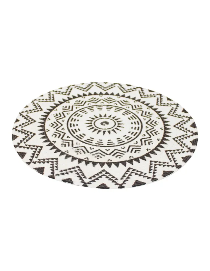 Mantel individual cafe con blanco diseño mandalas de 37cm - Image 2