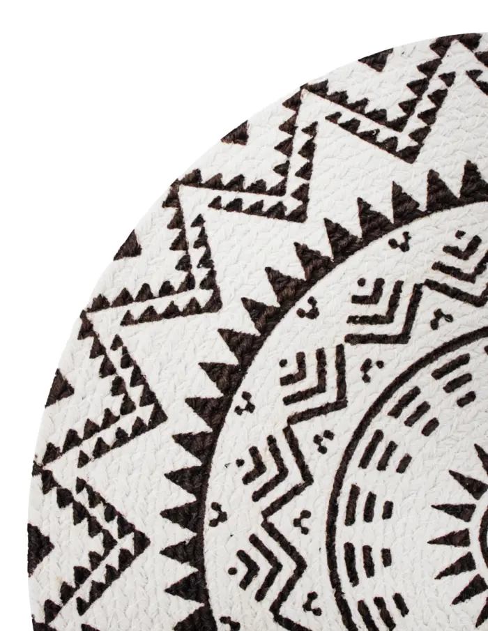 Mantel individual cafe con blanco diseño mandalas de 37cm - Image 3