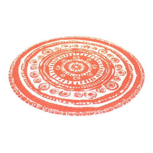 Mantel individual rojo con blanco diseño mandalas de 37cm