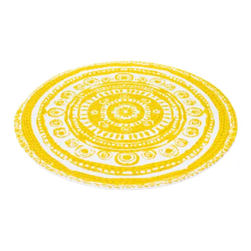 Mantel individual amarillo con blanco diseño mandalas de 37cm