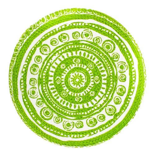 Mantel individual verde con blanco diseño mandalas de 37cm