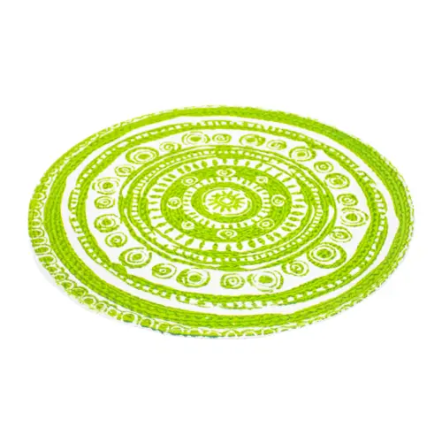 Mantel individual verde con blanco diseño mandalas de 37cm