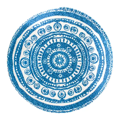 Mantel individual azul con blanco diseño mandalas de 37cm