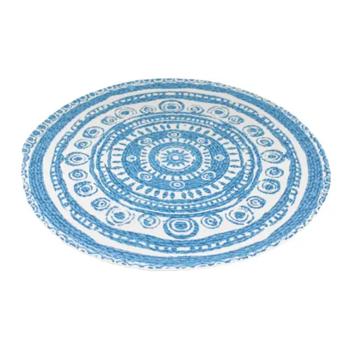 Mantel individual azul con blanco diseño mandalas de 37cm