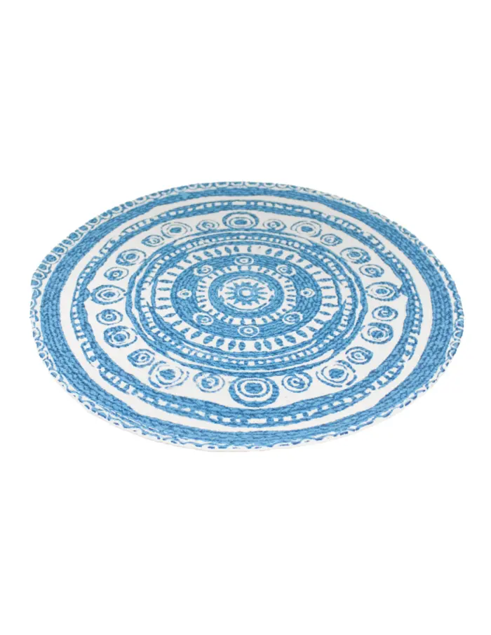 Mantel individual azul con blanco diseño mandalas de 37cm - Image 2