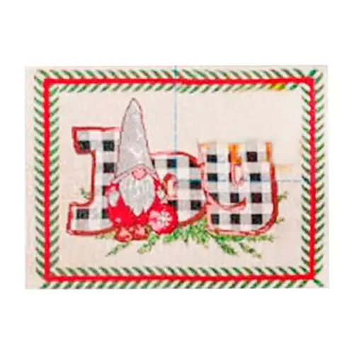 Mantel individual de tela beige con gnomo de 33x45cm