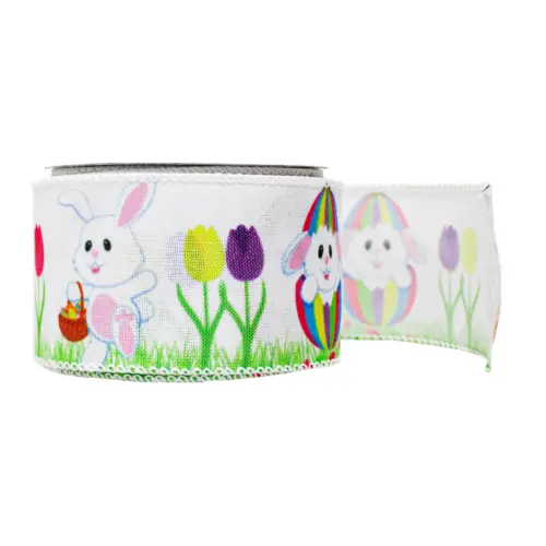 Rollo de listón con conejo de pascua de 6.35cmx10m