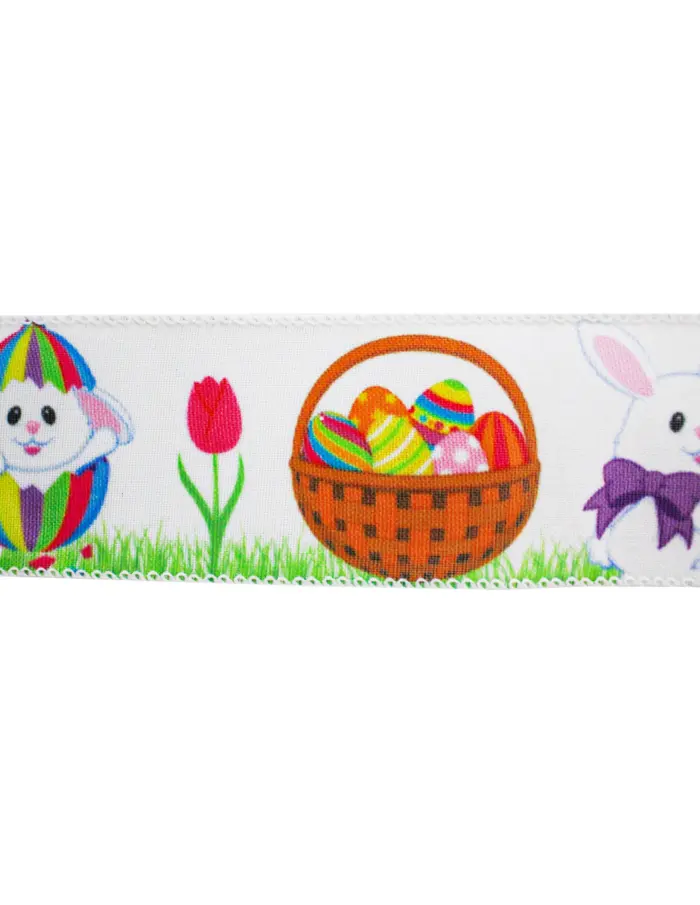 Rollo de listón con conejo de pascua de 6.35cmx10m - Image 3