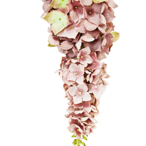 Vara con flor de hortensia en tira mauve de 120cm