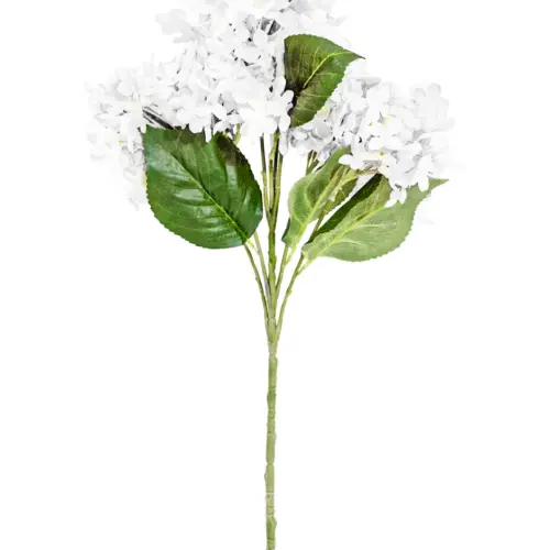 Ramo con flores de hortensias blancas de 68cm