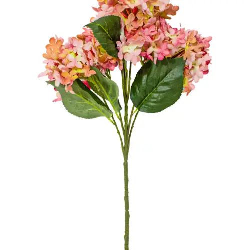 Ramo con flores de hortensias rosas de 68cm