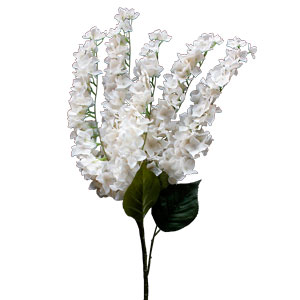 Ramo con hojas verdes y hortensias caídas blancas de 64cm
