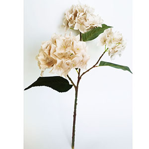 Vara con flor de hortensia blanca de 24cm