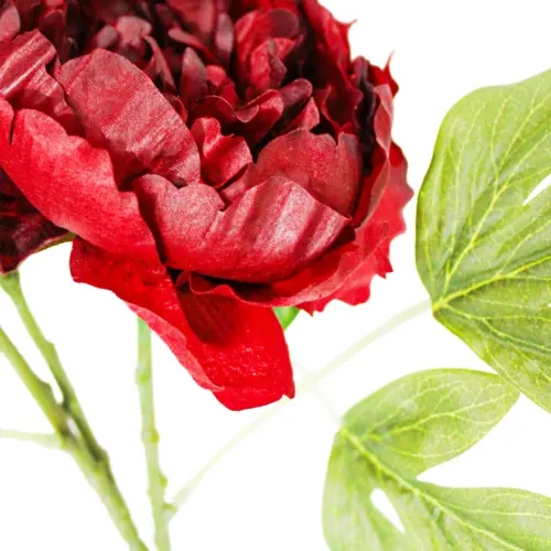 Ramo de flor de peonia artificial roja 
