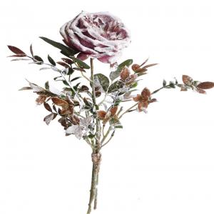 Rama de flor de rosa artificial lila de 50cm