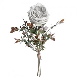 Rama de flor de rosa artificial crema de 50cm