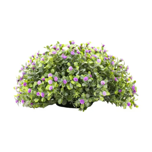 Esfera  de alcaravea  con flores moradas p/ maceta de 28cm
