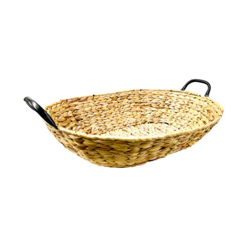 Canasta Ovalada tejida con asas de 55x43x14cm