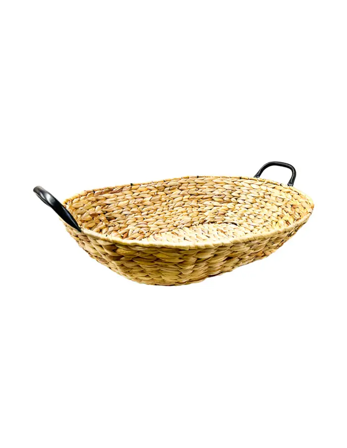 Canasta Ovalada tejida con asas de 55x43x14cm - Image 2