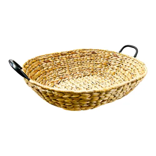 Canasta Ovalada tejida con asas de 60x48x16cm
