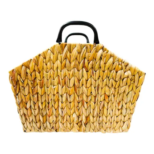 Canasta rectangular tejida con asas de 45x31x22cm