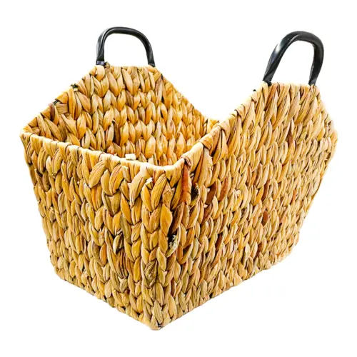 Canasta rectangular tejida con asas de 45x31x22cm