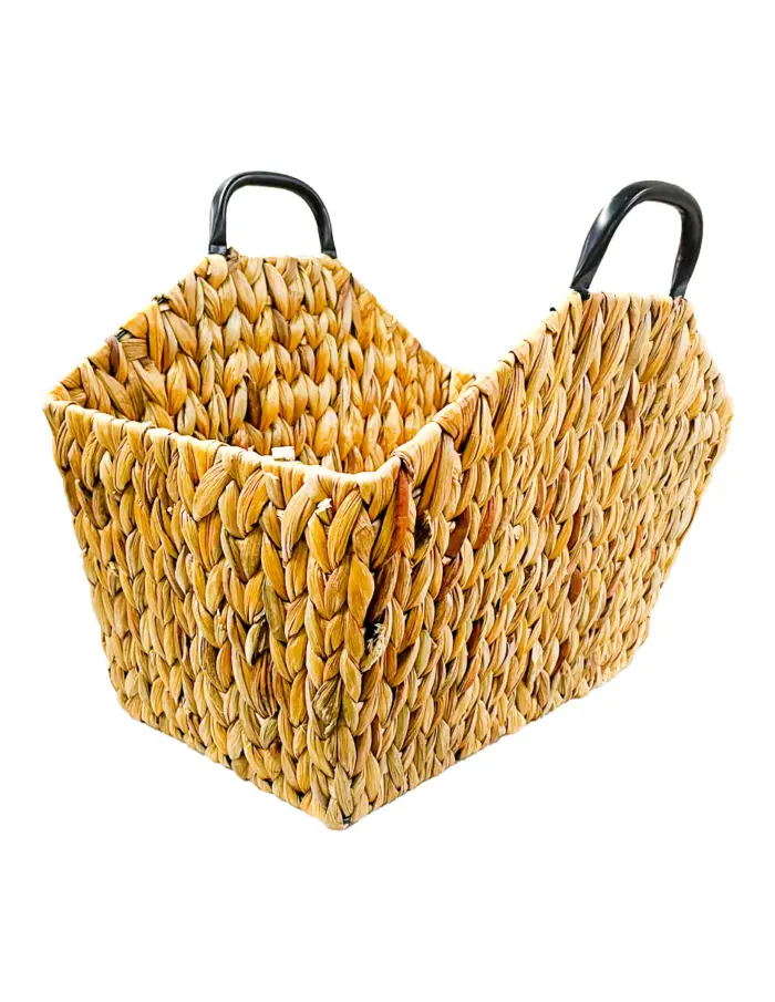Canasta rectangular tejida con asas de 45x31x22cm - Image 2