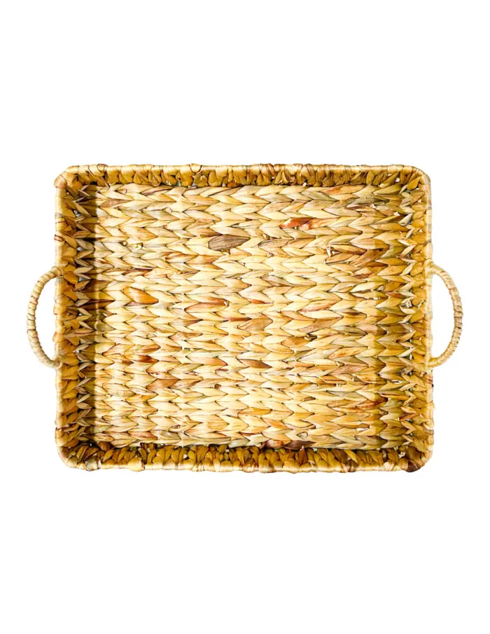Canasta rectangular tejida con asas de 48x38x7cm - Image 3