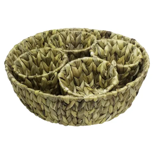 Juego de 5 piezas de cestas redondas tejidas de 35×10/13x9cm