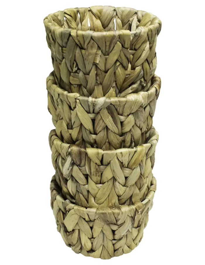 Juego de 5 piezas de cestas redondas tejidas de 35x10/13x9cm - Image 5