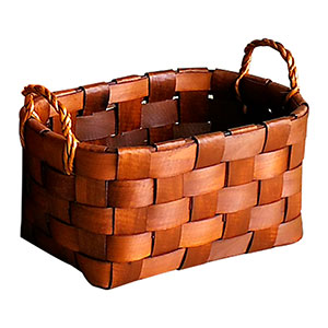 Canasta rectangular tejida café de 43x31x27x34cm