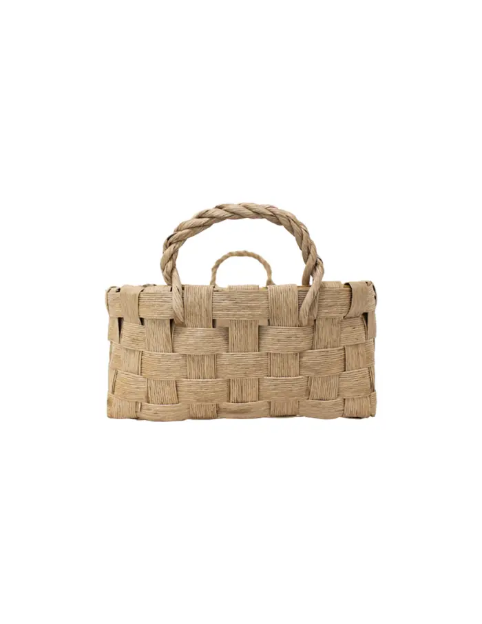 Canasta rectangular de tejido natural con asas de 64.5x32x14x21cm - Image 4