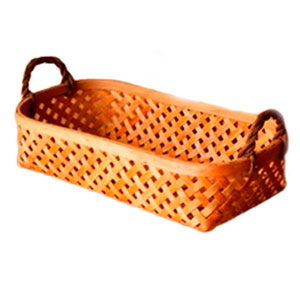 Canasta rectangular calada tejida con asas de 70x37x17x25cm