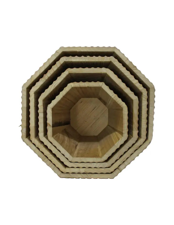 Juego de 4 macetas de madera natural de 36x24/32x23.5/27x23/22x22.5cm - Image 2