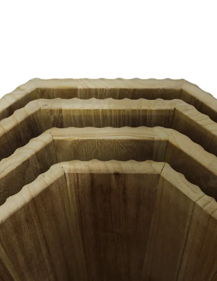 Juego de 4 macetas de madera natural de 36x24/32x23.5/27x23/22x22.5cm - Image 4
