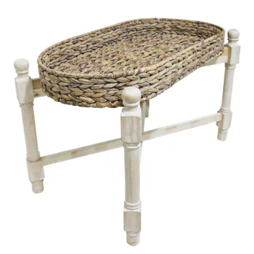 Base para maceta tejida de color natural de 82×40.5x51cm