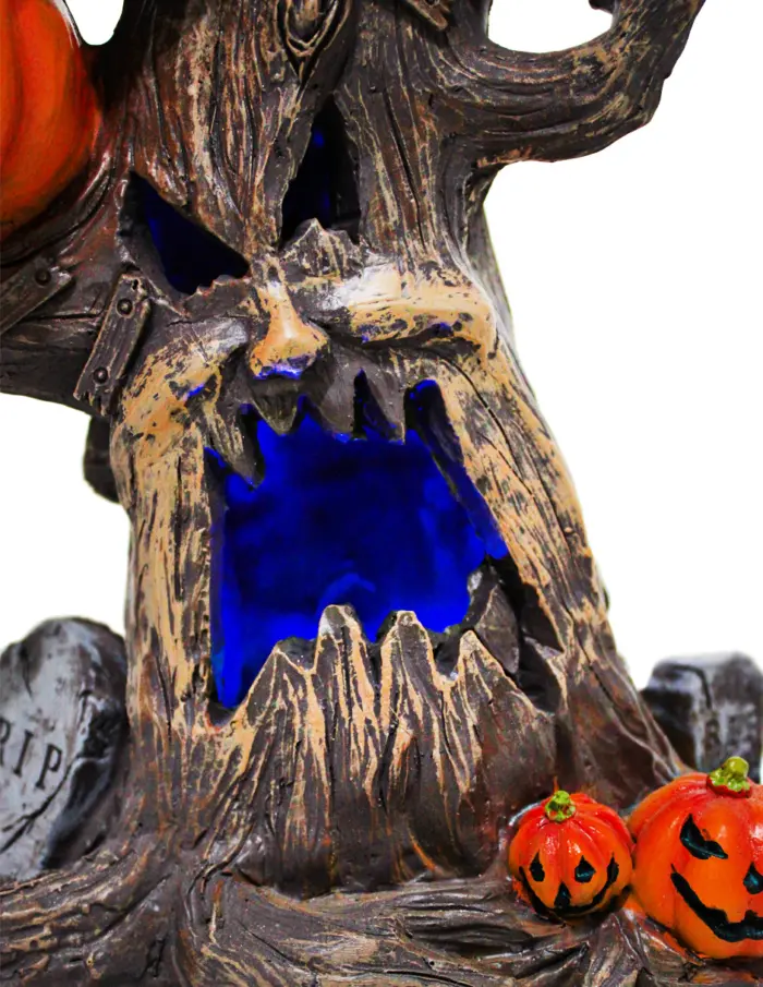 Árbol con calabazas y fantasmas de poliresina de 29x16.5x36.8cm con luz led de 2X1.5V cc 2X300mAh 2X - Image 4