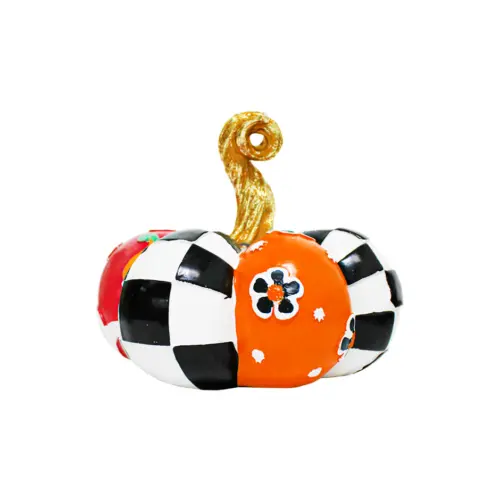 Calabaza de poliresina diseño estampados de 20.2×20.5x17cm