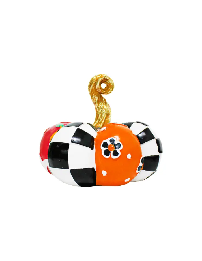 Calabaza de poliresina diseño estampados de 20.2x20.5x17cm - Image 2