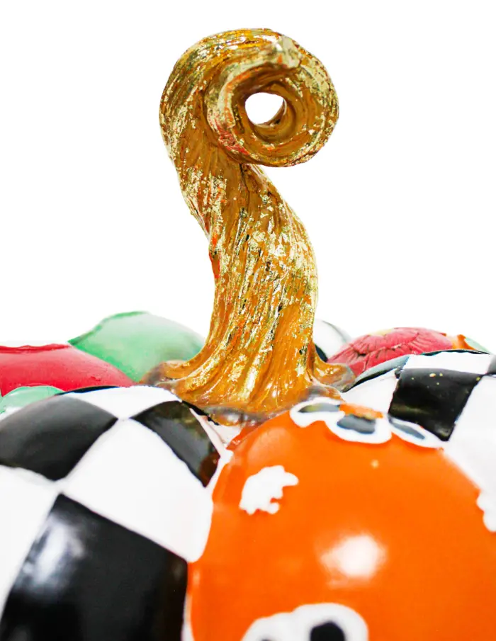 Calabaza de poliresina diseño estampados de 20.2x20.5x17cm - Image 3