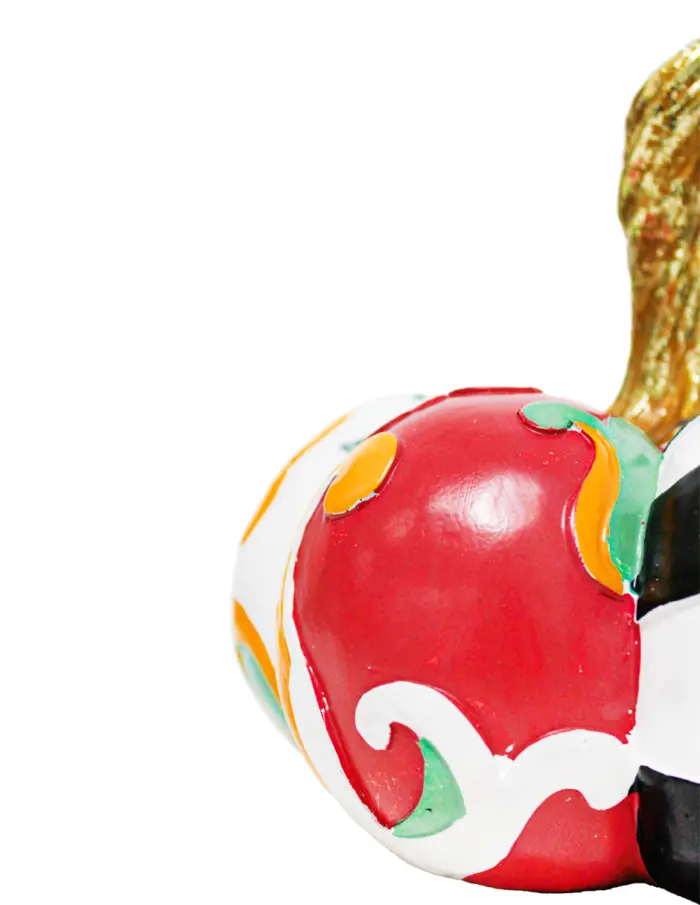 Calabaza de poliresina diseño estampados de 20.2x20.5x17cm - Image 4