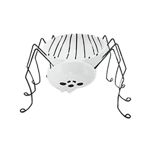 Base de metal diseño araña con plato de porcelana blanco de 19.5×27.5×15.5cm
