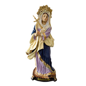 Virgen Dolorosa de polyresina de 13x9x30cm
