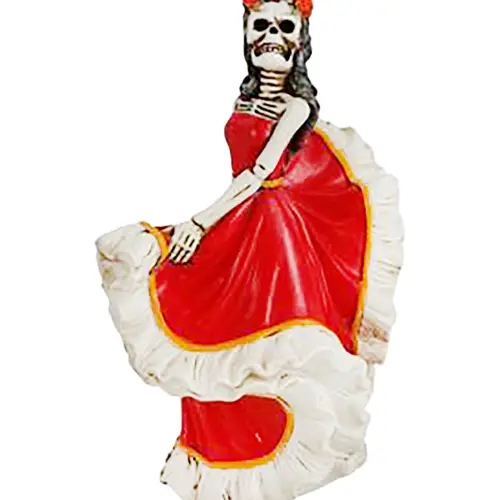 Catrina con vestido rojo