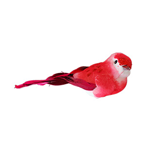 Pajaro rojo con pinza de 11.5x4x5cm